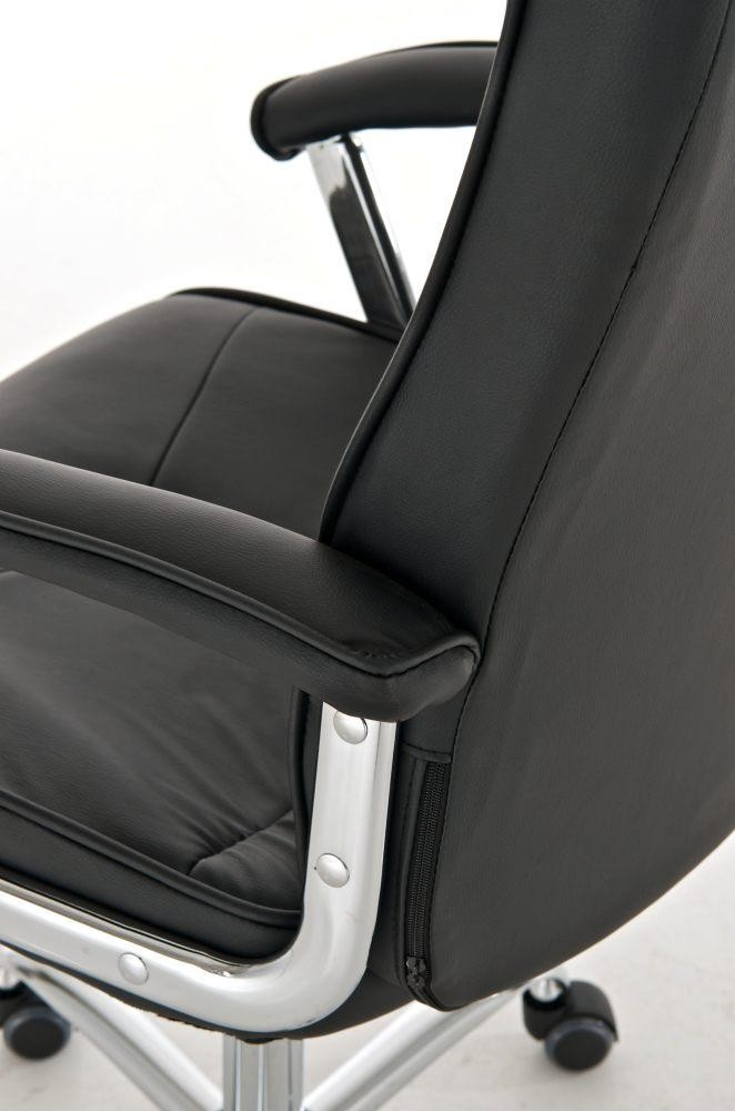 Silla de oficina BARNI, muy robusta, estructura metálica, mecanismo basculante, en piel color Negro
