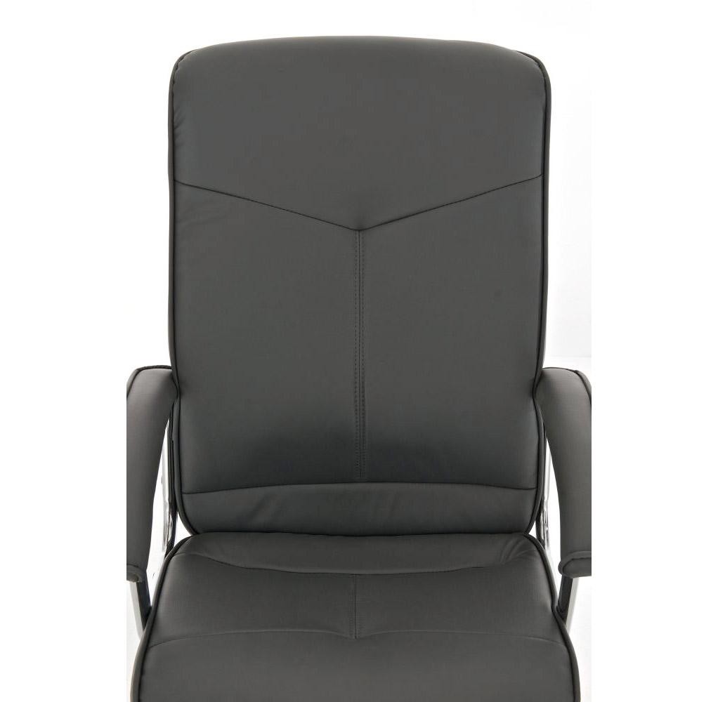 Silla de oficina BARNI, muy robusta, estructura metálica, mecanismo basculante, en piel color Negro