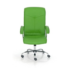 Sillón de oficina BARNI, estructura metálica, en piel color Negro