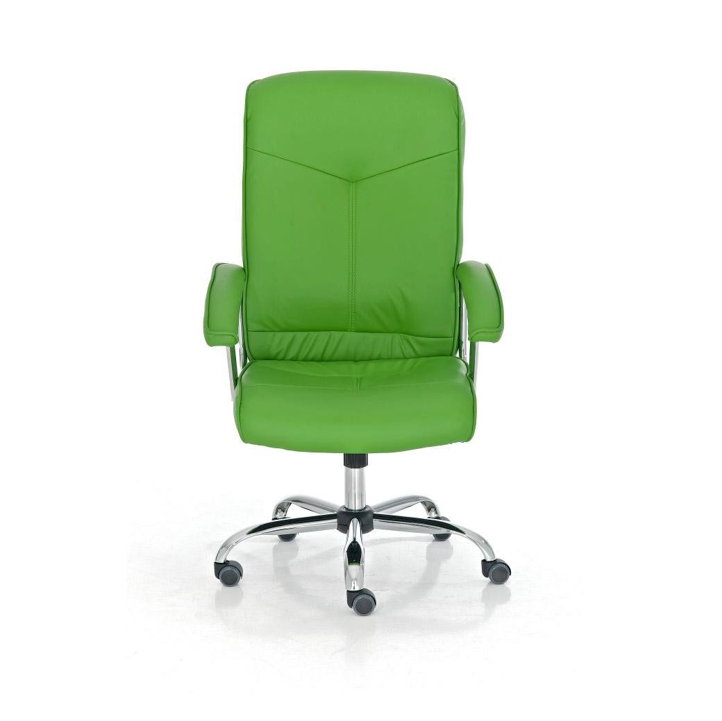 Silla de oficina BARNI, muy robusta, estructura metálica, mecanismo basculante, en piel color Negro