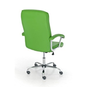 Sillón de oficina BARNI, estructura metálica, en piel color Negro