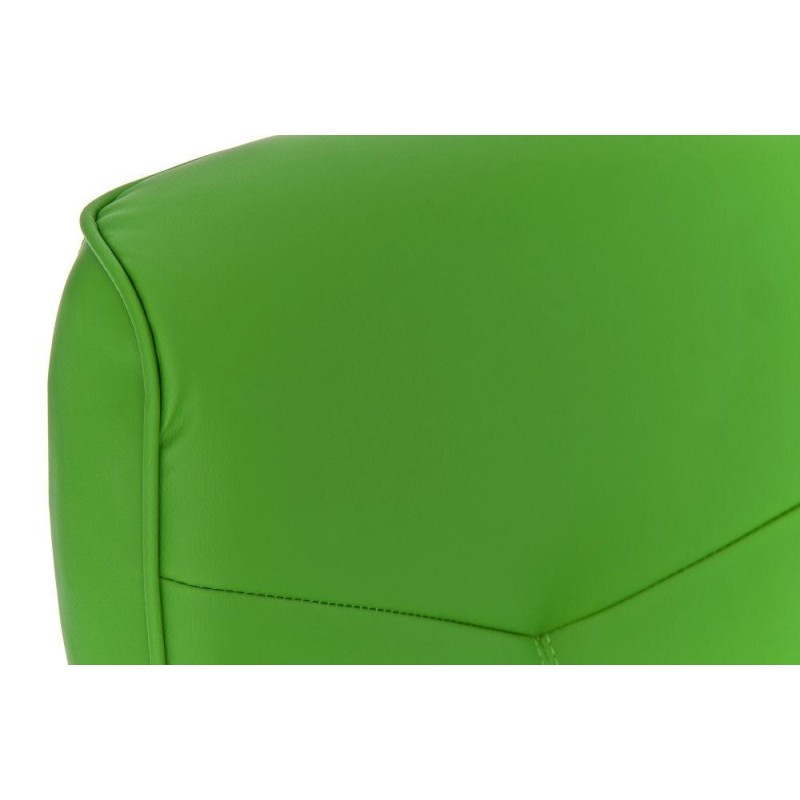 Sillón de oficina BARNI, estructura metálica, en piel color Negro