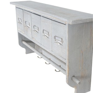 Perchero de madera RITA, diseño vintage, color marrón