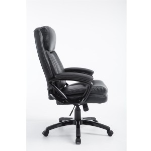 Sillón de Oficina TOMPA, Resistente hasta 150 kg, Gran acolchado, color Negro