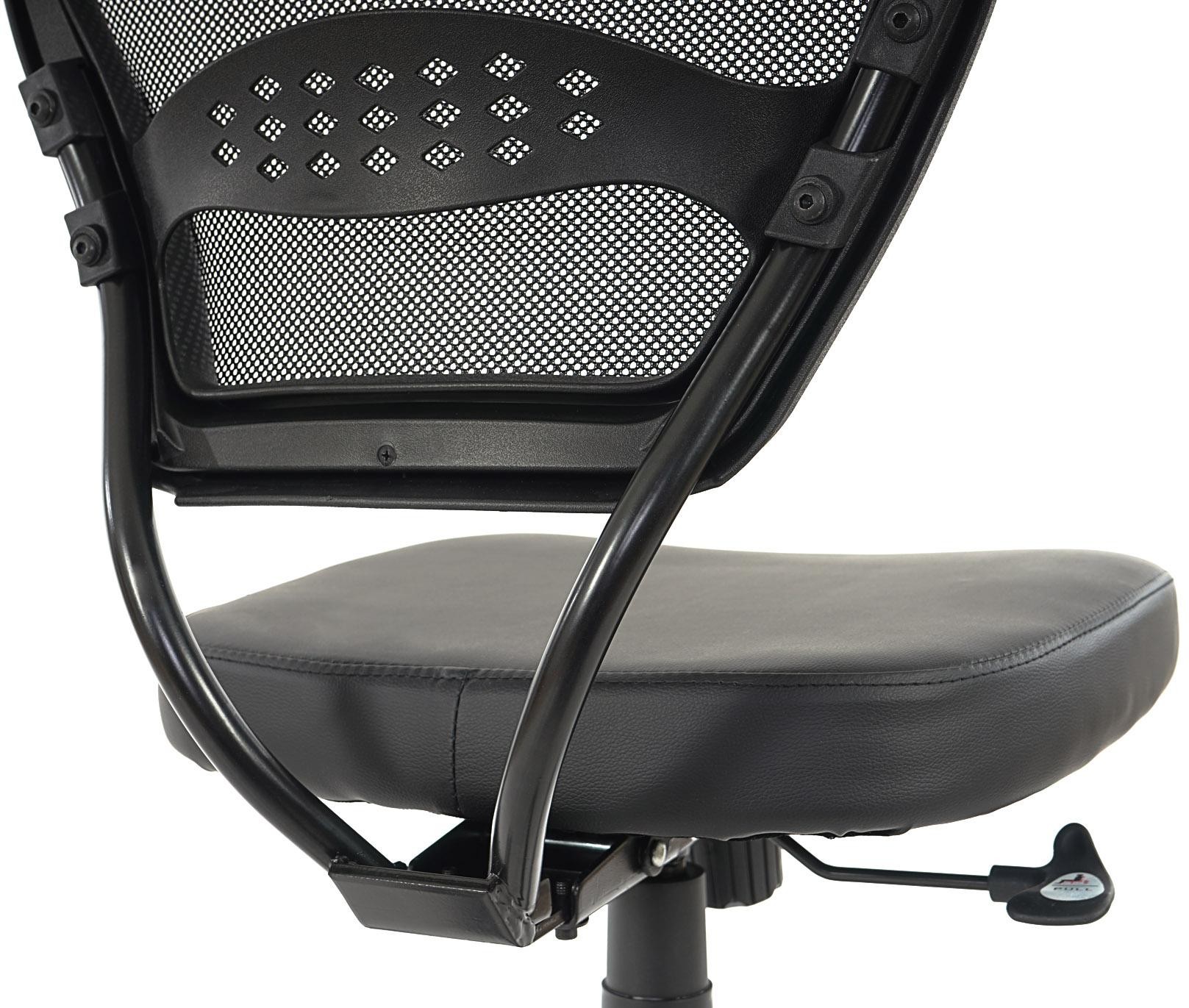 Silla de Oficina XXL (hasta 150kg) sin Apoyabrazos TENOYA BASE, Respaldo en malla, Color Negro