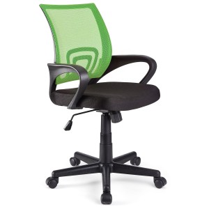 Silla de oficina SEUL con asiento acolchado, en negro