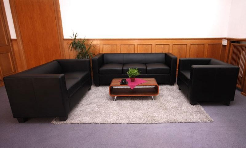 Sillón de 1 plaza BASILIO, Diseño Elegante, Gran Confort, en Piel, Color Negro