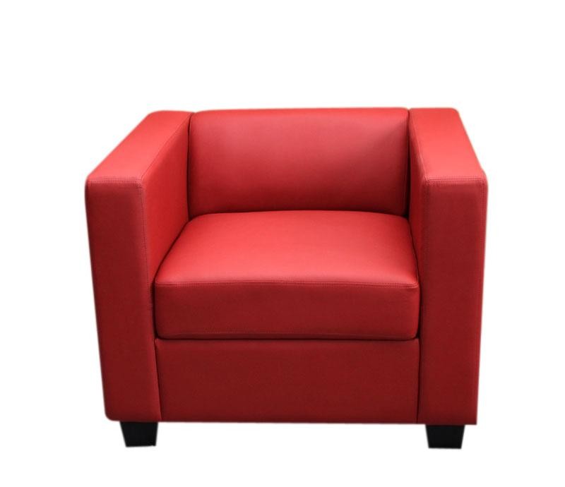 Sillón de 1 plaza BASILIO, Diseño Elegante, Gran Confort, en Piel, Color Negro