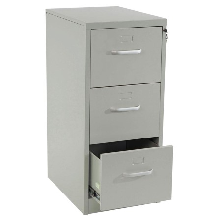Archivador EDWIN 3 CAJONES (Asas), gran capacidad de almacenaje, en chapa de acero, color gris