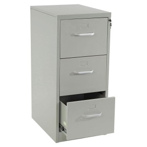 Archivador EDWIN 3 CAJONES (Asas), gran capacidad de almacenaje, en chapa de acero, color gris
