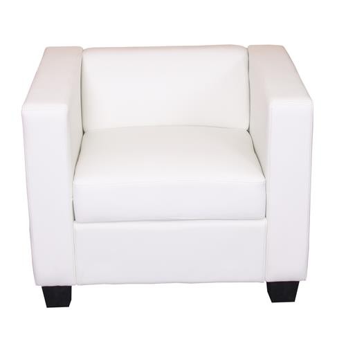 Sillón de 1 plaza BASILIO, Diseño Elegante, Gran Confort, en Piel, Color Negro