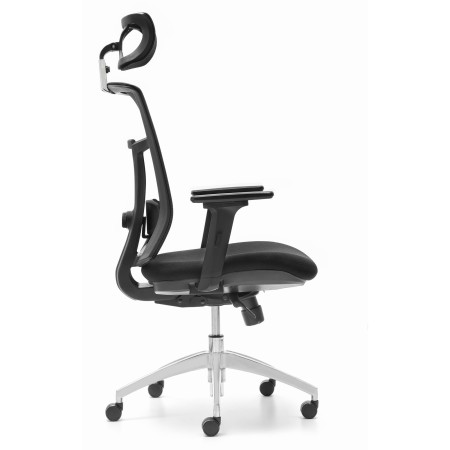 REACONDICIONADO  Silla de oficina UDINE, soporte lumbar, en malla y tela verde 2