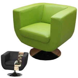 Sillón de Diseño TREVISO II, gran confort y estilo, piel color negro