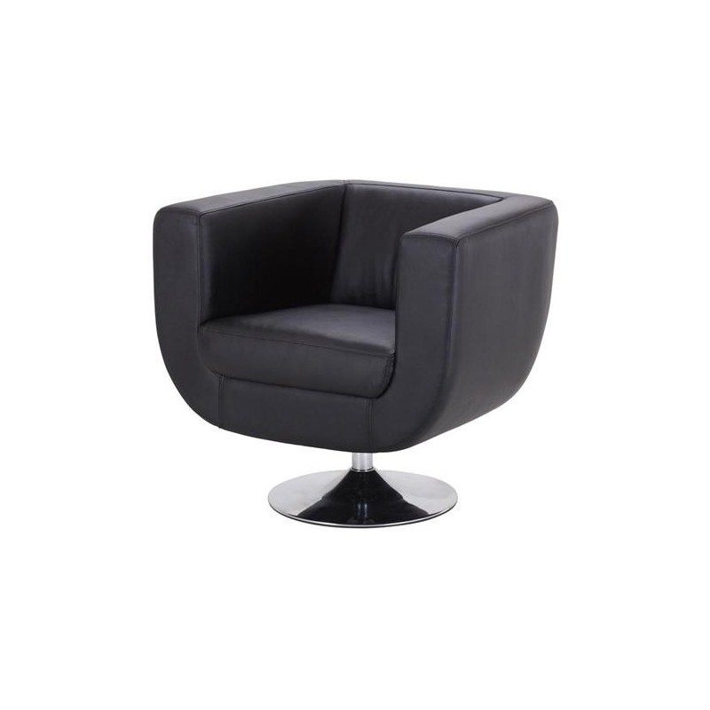 Sillón de Diseño TREVISO II, gran confort y estilo, piel color negro