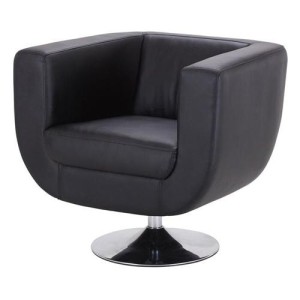 Sillón de Diseño TREVISO II, gran confort y estilo, piel color negro