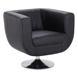 Sillón de Diseño TREVISO II, gran confort y estilo, piel color negro 2