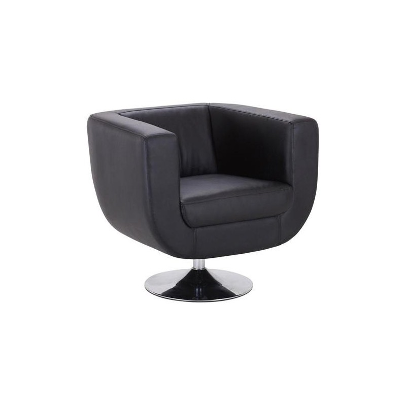 Sillón de Diseño TREVISO II, gran confort y estilo, piel color negro