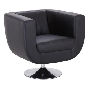 Sillón de Diseño TREVISO II, gran confort y estilo, piel color negro