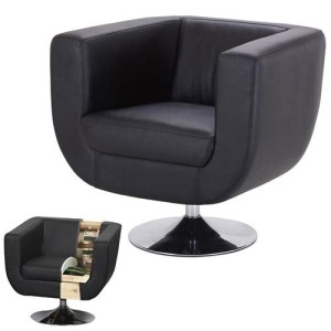 Sillón de Diseño TREVISO II, gran confort y estilo, piel color negro