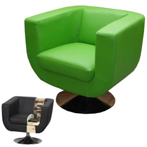 Sillón de Diseño TREVISO II, gran confort y estilo, piel color negro