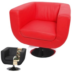 Sillón de Diseño TREVISO II, gran confort y estilo, piel color negro