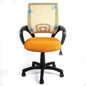Silla de oficina VISTO JUNIOR diseño juvenil, asiento acolchado, en morado