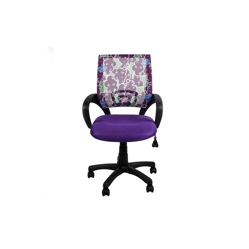 Silla de oficina VISTO JUNIOR diseño juvenil, asiento acolchado, en morado