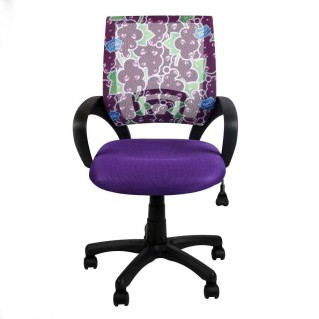 Silla de oficina VISTO JUNIOR diseño juvenil, asiento acolchado, en morado 2
