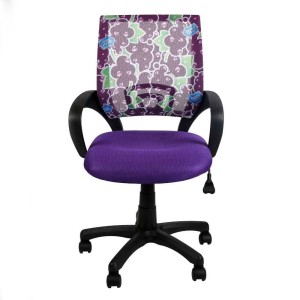 Silla de oficina VISTO JUNIOR diseño juvenil, asiento acolchado, en morado