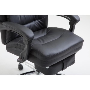 Silla de oficina ARGO, cuero sintético y con reposapiés, color negro