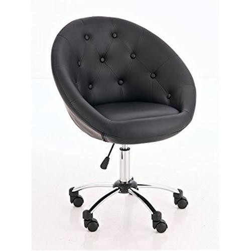 Silla de Diseño VIENA, Gran acolchado, estructura metálica, piel color negro