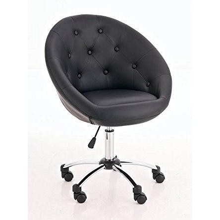 Silla de Diseño VIENA, Gran acolchado, estructura metálica, piel color negro