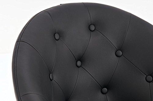 Silla de Diseño VIENA, Gran acolchado, estructura metálica, piel color negro