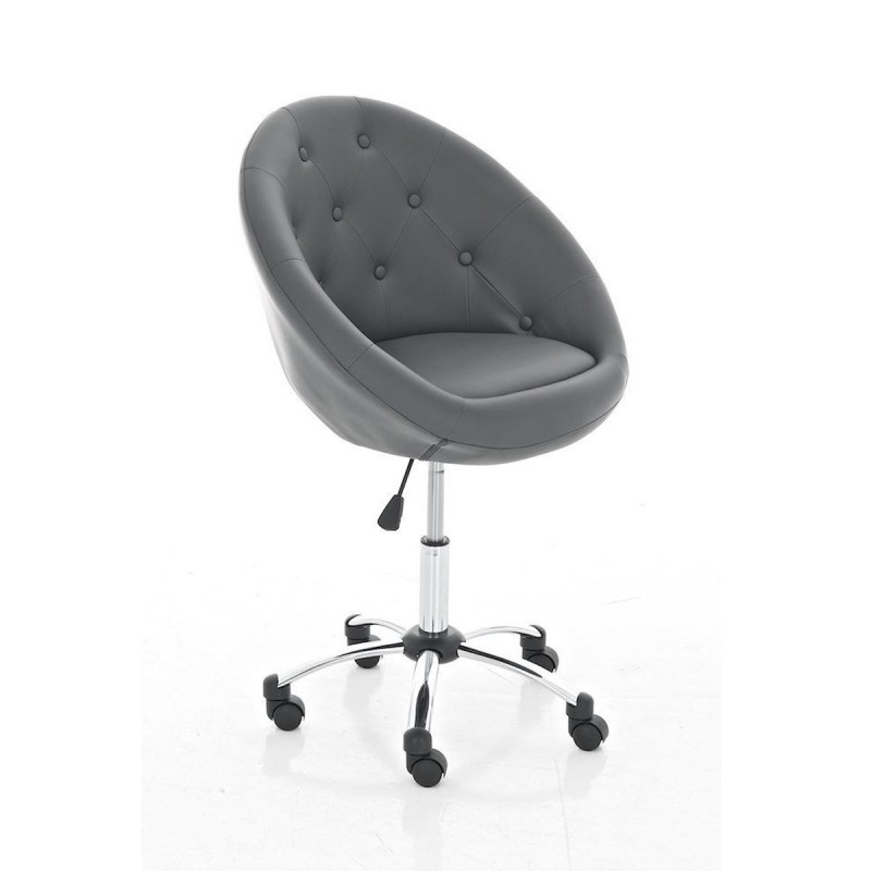 Silla de Diseño VIENA, acolchado, estructura metálica, en piel negro