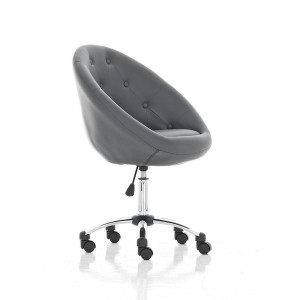 Silla de Diseño VIENA, acolchado, estructura metálica, en piel negro