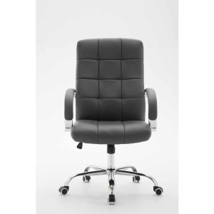 Sillón de oficina LISBOA, estrucuta metálica, en piel color Negro
