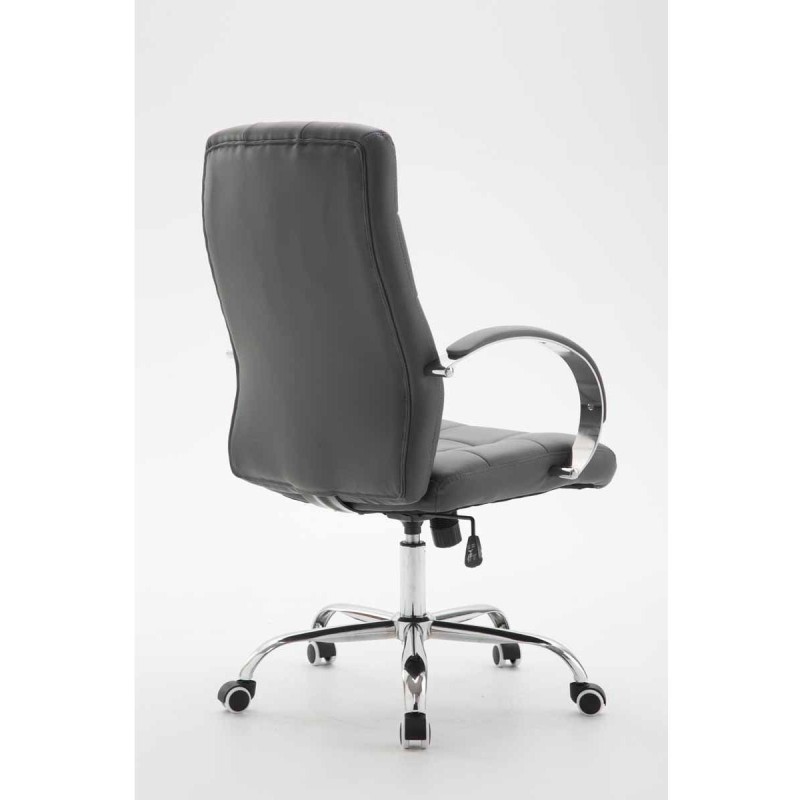 Sillón de oficina LISBOA, estrucuta metálica, en piel color Negro