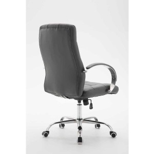 Sillón de oficina LISBOA, estrucuta metálica, en piel color Negro