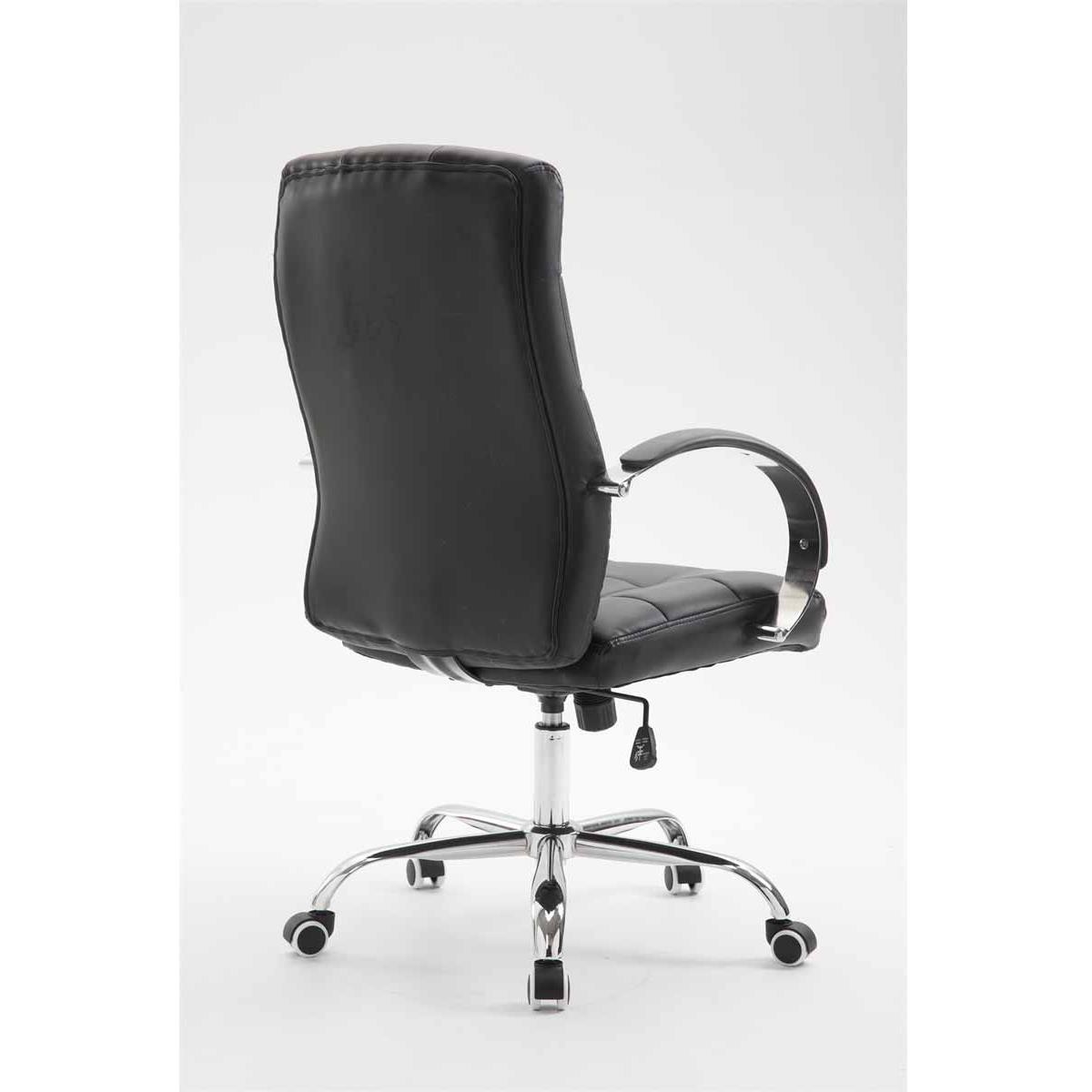 Sillón de oficina LISBOA, Gran calidad, estrucuta metálica, tapizada en piel color Negro
