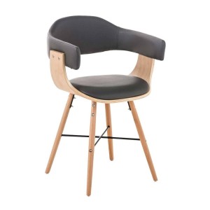 Silla modelo BARRY, gran diseño vanguardista, en madera y piel, color negro
