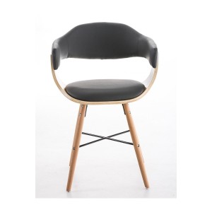 Silla modelo BARRY, gran diseño vanguardista, en madera y piel, color negro