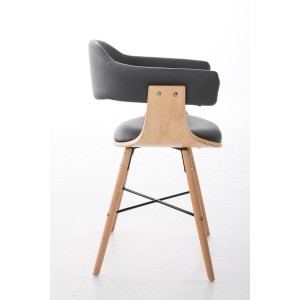 Silla modelo BARRY, gran diseño vanguardista, en madera y piel, color negro
