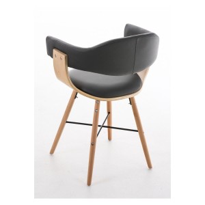 Silla modelo BARRY, gran diseño vanguardista, en madera y piel, color negro