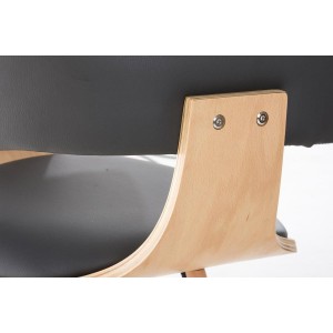 Silla modelo BARRY, gran diseño vanguardista, en madera y piel, color negro