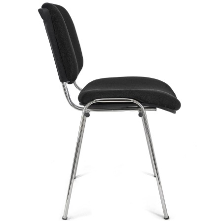 Silla de confidente MOBY BASE, negra con patas cromadas 2