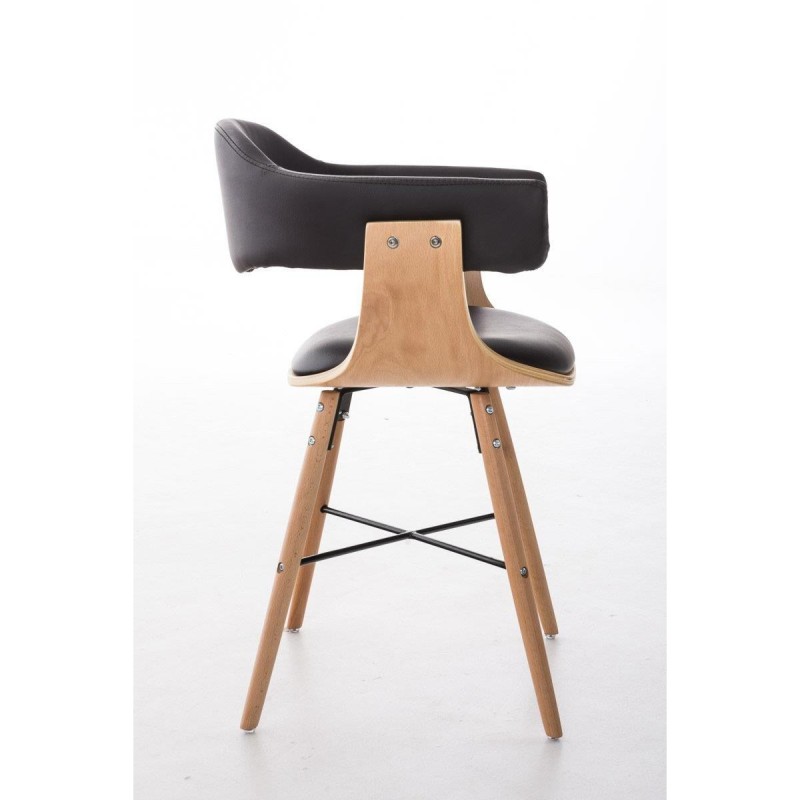 Silla modelo BARRY, gran diseño vanguardista, en madera y piel, color negro