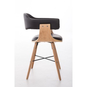 Silla modelo BARRY, gran diseño vanguardista, en madera y piel, color negro