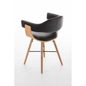 Silla modelo BARRY, gran diseño vanguardista, en madera y piel, color negro