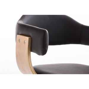 Silla modelo BARRY, gran diseño vanguardista, en madera y piel, color negro