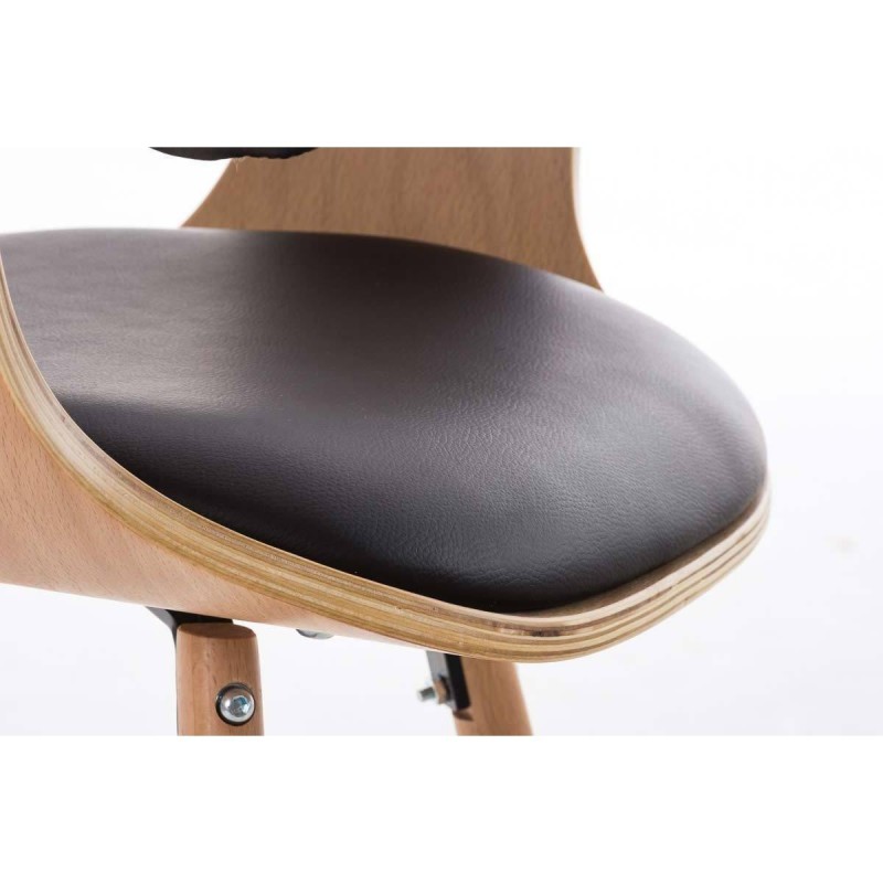 Silla modelo BARRY, gran diseño vanguardista, en madera y piel, color negro